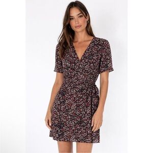 NWT The Kooples Black and Red Floral Mini Dress